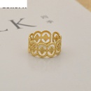 retro stainless steel 14K open ring womens hollow golden index finger ringpicture4