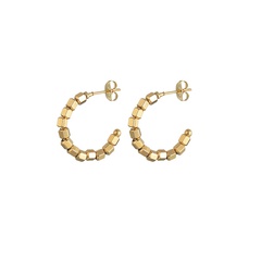 new 14K gold C-shaped earrings women's copper bead earrings