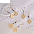 retro 14k gold black rice bead fish hook heart snowflake stainless steel earringspicture5