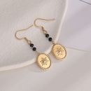 retro 14k gold black rice bead fish hook heart snowflake stainless steel earringspicture8