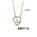 fashion hollow heartshaped necklace pendant titanium steel clavicle chainpicture5