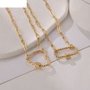 fashion hollow heartshaped necklace pendant titanium steel clavicle chainpicture6