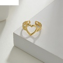new stainless steel hollow heart ring female fashion adjustable ringpicture7