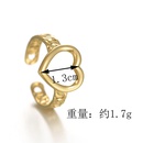 new stainless steel hollow heart ring female fashion adjustable ringpicture8