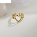 new stainless steel hollow heart ring female fashion adjustable ringpicture10