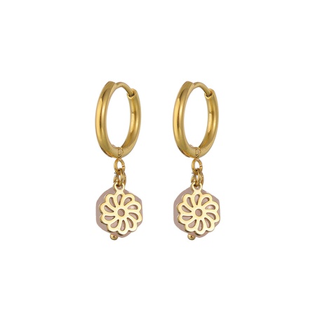 Korean pink stone star earrings women's exquisite stainless steel earrings NHOUB656098's discount tags