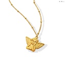 fashion angel pendant necklace retro titanium steel 18k gold clavicle chainpicture3