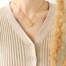 fashion angel pendant necklace retro titanium steel 18k gold clavicle chainpicture6