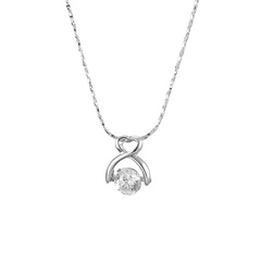 fashion heart-shaped necklace inlaid diamond alloy collarbone chain