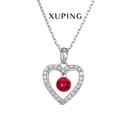 fashion pendant heartshaped crystal necklace simple alloy clavicle chainpicture4
