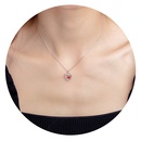 fashion pendant heartshaped crystal necklace simple alloy clavicle chainpicture5