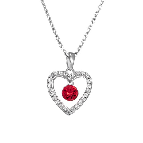 fashion pendant heart-shaped crystal necklace simple alloy clavicle chain   NHXP656112's discount tags