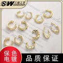 fashion plain geometric metal Cshaped earrings wholesalepicture7