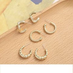 retro alloy C-shaped twisted irregular geometric stud earrings wholesale