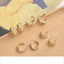 retro alloy Cshaped twisted irregular geometric stud earrings wholesalepicture8