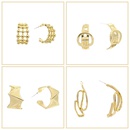 fashion simple Cshaped irregular hollow geometric stud earrings wholesalepicture9