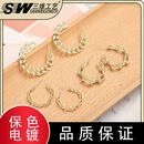 vintage Cshaped shaped hollow fine chain stud earrings wholesalepicture6