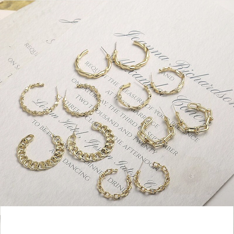 vintage Cshaped shaped hollow fine chain stud earrings wholesale