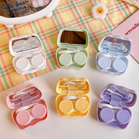 contact lens case female sweet retro  beauty pupil simple glasses storage box's discount tags