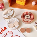 Contact lens case portable cute simple female beauty pupil creamcolored bear cutepicture7