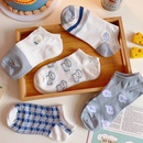 Fashion cute boat socks shallow mouth invisible plaid thin embroidered cottonpicture8
