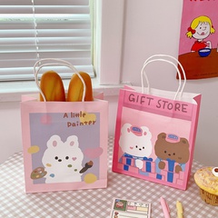 Cute simple cartoon girl paper portable shopping packaging bag