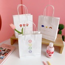 simple color flower doublesided printing white tote shopping gift bagpicture5