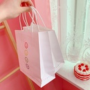 simple color flower doublesided printing white tote shopping gift bagpicture7