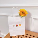 Cute color small flowers doublesided printing white simple tote shopping gift bagpicture9
