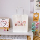 Cute simple cartoon white paper portable shopping packaging bagpicture7