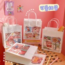 Cute simple cartoon white paper portable shopping packaging gift storage bagpicture5