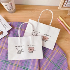 bolsa de regalo linda de dibujos animados de bolsa de papel kraft blanco simple de impresión