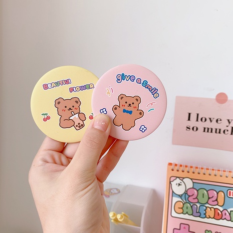 Simple cute cartoon student portable small round mini makeup mirror NHTIW656218's discount tags