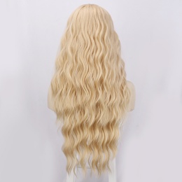 Perruques pour femmes europennes et amricaines petite dentelle longs cheveux boucls ondulations d39eau dores coiffures en fibres chimiques perruquespicture15