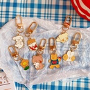 Creative cute rabbit cartoon flower metal keychain pendantpicture10