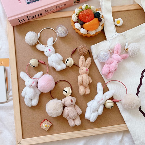 cute pendant plush doll bunny doll bag pendant cute accessories keychain's discount tags