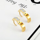 fashion inlaid zircon stainless steel golden titanium steel earrings wholesalepicture4