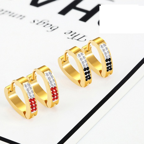 fashion heart-shaped inlaid rhinestone stainless steel earrings wholesale NHCHF656261's discount tags