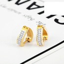 fashion heartshaped inlaid rhinestone stainless steel earrings wholesalepicture5
