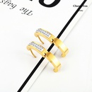 fashion heartshaped inlaid rhinestone stainless steel earrings wholesalepicture6