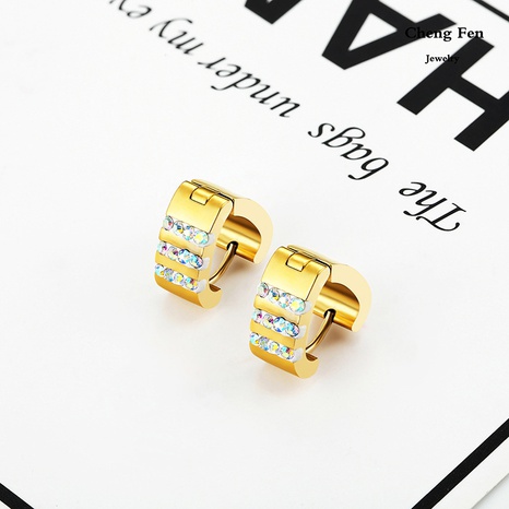 popular heart-shaped rhinestone stainless steel ear buckle wholesale NHCHF656274's discount tags