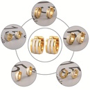 vintage round ear buckle trend full gold brushed stainless steel earrings wholesalepicture4