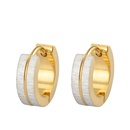 vintage round ear buckle trend full gold brushed stainless steel earrings wholesalepicture5