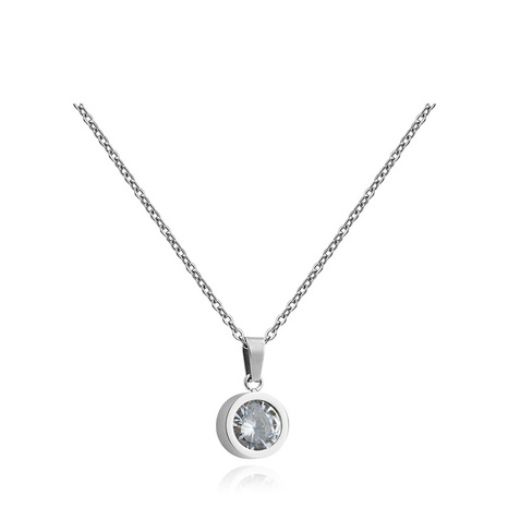 fashion stainless steel collarbone chain diamond pendant simple necklace   NHCHF656279's discount tags