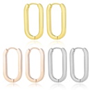 simple oval shaped stainless steel hoop earrings wholesalepicture9