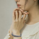 Korean trend fine diamondencrusted titanium steel open braceletpicture5