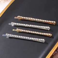 4-piece set of gold and silver rhinestone clip simple classic hair clip set