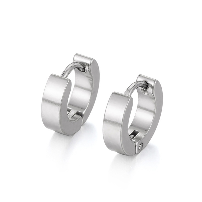 simple geometric plain stainless steel fashion earrings wholesale