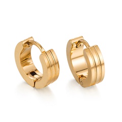 fashion stainless steel gold trend geometric wide hoop earrings wholesale