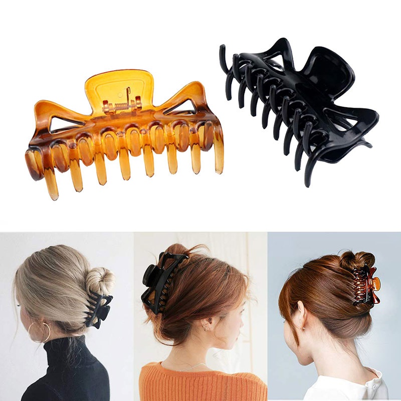 fashion black and brown bow hair grasping clip 31inch hollow hair clip